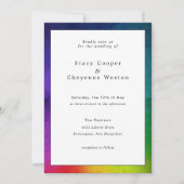 Farbenfrohe Rainbow-Hochzeit - Einladung Weiß (Vorderseite)