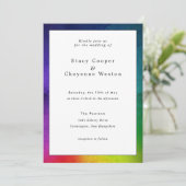 Farbenfrohe Rainbow-Hochzeit - Einladung Weiß (Stehend Vorderseite)