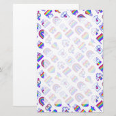 Farbenfrohe Rainbow Icon-Muster Briefpapier (Vorne/Hinten)