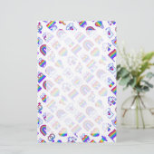 Farbenfrohe Rainbow Icon-Muster Briefpapier (Stehend Vorderseite)