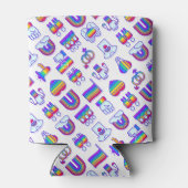 Farbenfrohe Rainbow-Icon-Muster Dosenkühler (Rückseite)