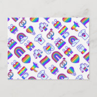 Farbenfrohe Rainbow-Icon-Muster