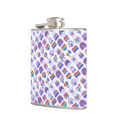 Farbenfrohe Rainbow Icon-Muster Flachmann (Links)