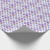 Farbenfrohe Rainbow Icon-Muster Geschenkpapier (Ecke)