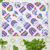 Farbenfrohe Rainbow Icon-Muster Geschirrtuch (Gefaltet)