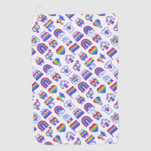 Farbenfrohe Rainbow Icon-Muster Golfhandtuch (Vorderseite)