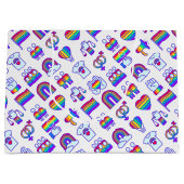 Farbenfrohe Rainbow Icon-Muster Große Geschenktüte (Vorderseite)