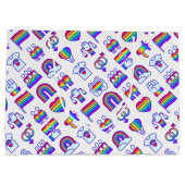Farbenfrohe Rainbow Icon-Muster Große Geschenktüte (Rückseite)