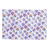 Farbenfrohe Rainbow Icon-Muster Kissenbezug (Rückseite-Links)