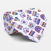 Farbenfrohe Rainbow-Icon-Muster Krawatte (Gerollt)