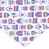 Farbenfrohe Rainbow Icon-Muster Kurzer Tischläufer (Ecke)