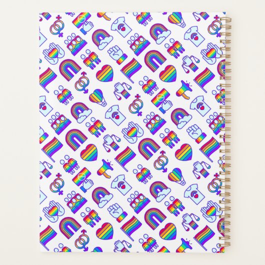 Farbenfrohe Rainbow-Icon-Muster Planer (Rückseite)