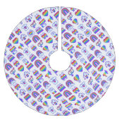 Farbenfrohe Rainbow Icon-Muster Polyester Weihnachtsbaumdecke (Vorderseite)