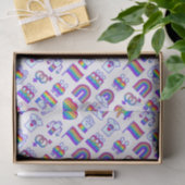 Farbenfrohe Rainbow Icon-Muster Seidenpapier (Geschenk)