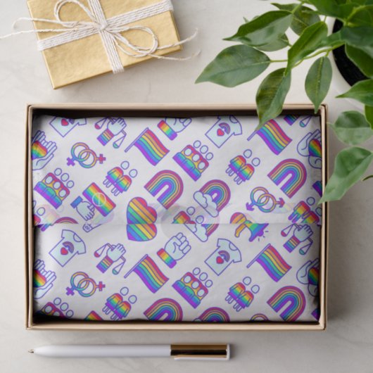 Farbenfrohe Rainbow Icon-Muster Seidenpapier (Geschenk)