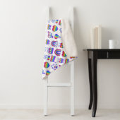 Farbenfrohe Rainbow Icon-Muster Sherpadecke (Beispiel)