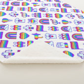 Farbenfrohe Rainbow Icon-Muster Sherpadecke (3/4)