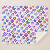 Farbenfrohe Rainbow Icon-Muster Sherpadecke (Vorderseite (Horizontal))