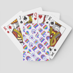 Farbenfrohe Rainbow Icon-Muster Spielkarten
