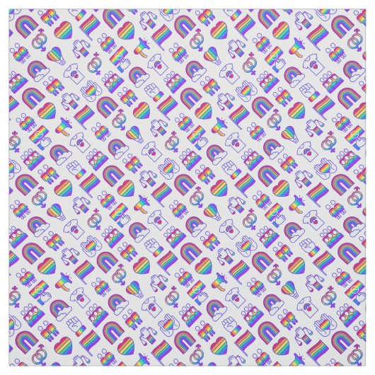 Farbenfrohe Rainbow Icon-Muster Stoff (Muster)
