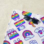 Farbenfrohe Rainbow Icon-Muster Strandtuch (Beispiel)