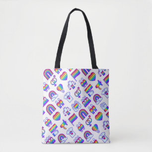 Farbenfrohe Rainbow Icon-Muster Tasche
