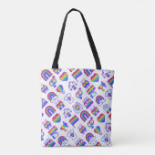 Farbenfrohe Rainbow Icon-Muster Tasche (Rückseite)