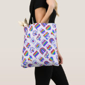 Farbenfrohe Rainbow Icon-Muster Tasche (Von Nahem)