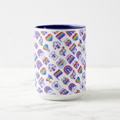 Farbenfrohe Rainbow Icon-Muster Tasse (Zentrum)