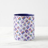 Farbenfrohe Rainbow Icon-Muster Tasse (Zentrum)