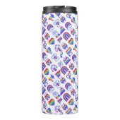 Farbenfrohe Rainbow Icon-Muster Thermosbecher (Rückseite)