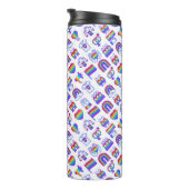 Farbenfrohe Rainbow Icon-Muster Thermosbecher (Nach rechts gedreht)