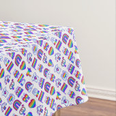 Farbenfrohe Rainbow Icon-Muster Tischdecke (Beispiel)