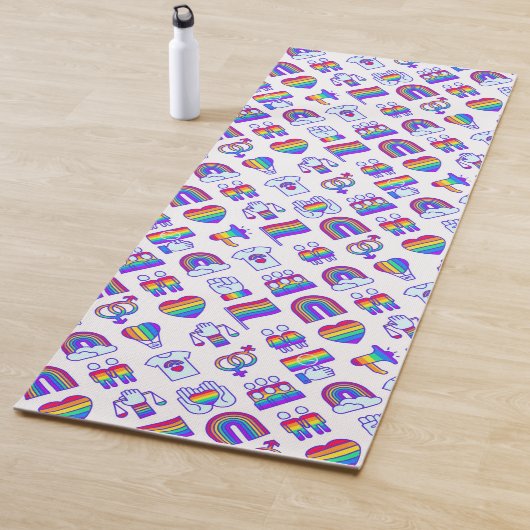 Farbenfrohe Rainbow Icon-Muster Yogamatte (Beispiel)
