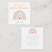 Farbenfrohe Rainbow Illustrative Baby Show Begleitkarte (Vorne/Hinten)
