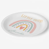 Farbenfrohe Rainbow Illustrative Baby Show Pappteller (Schrägansicht)