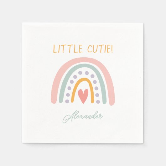 Farbenfrohe Rainbow Illustrative Baby Show Serviette (Vorderseite)