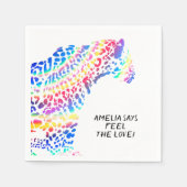 Farbenfrohe Rainbow Jaguar Party Paper Plate Serviette (Vorderseite)