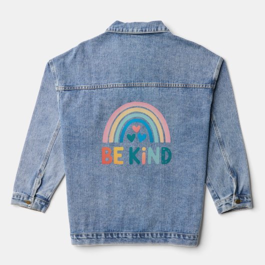 Farbenfrohe Rainbow Jeansjacke (Rückseite)
