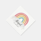 Farbenfrohe Rainbow-Kalligrafie-Kindergeburtstag Serviette (Ecke)