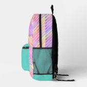 Farbenfrohe Rainbow Karierte Monogram Name Girls Bedruckter Rucksack (Rechts)