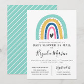 Farbenfrohe Rainbow-Kinderdusche per Mail Einladung (Vorne/Hinten)