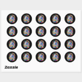 Farbenfrohe Rainbow Kitty Cat Graphic Runder Aufkleber (Blatt)