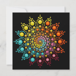 Farbenfrohe Rainbow Mandala Note Card Dankeskarte