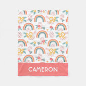 Farbenfrohe Rainbow-Muster Fleecedecke (Vorderseite)