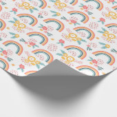 Farbenfrohe Rainbow-Muster Geschenkpapier (Ecke)