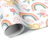 Farbenfrohe Rainbow-Muster Geschenkpapier (Rolleneckpunkt)