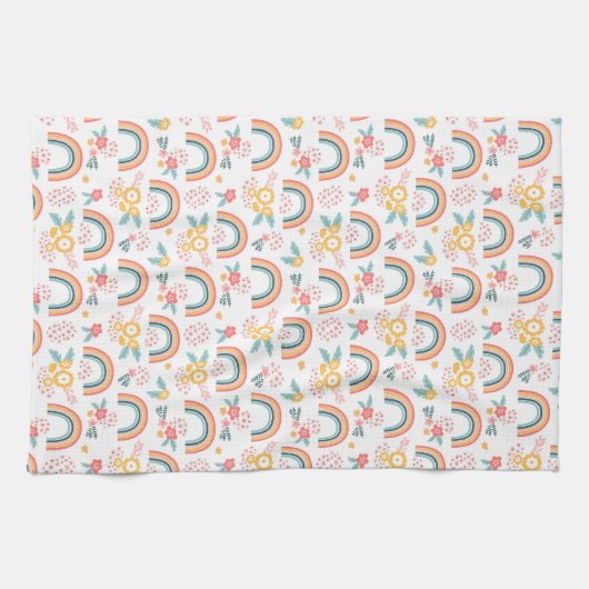 Farbenfrohe Rainbow-Muster Geschirrtuch (Horizontal)