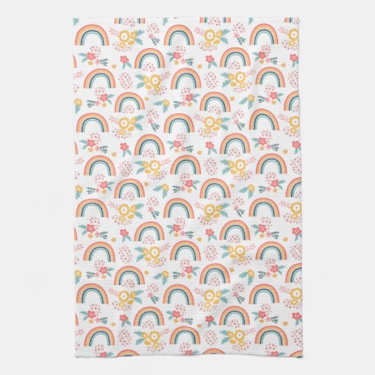 Farbenfrohe Rainbow-Muster Geschirrtuch (Vertikal)