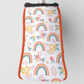 Farbenfrohe Rainbow-Muster Golf Headcover (Rotieren 90)